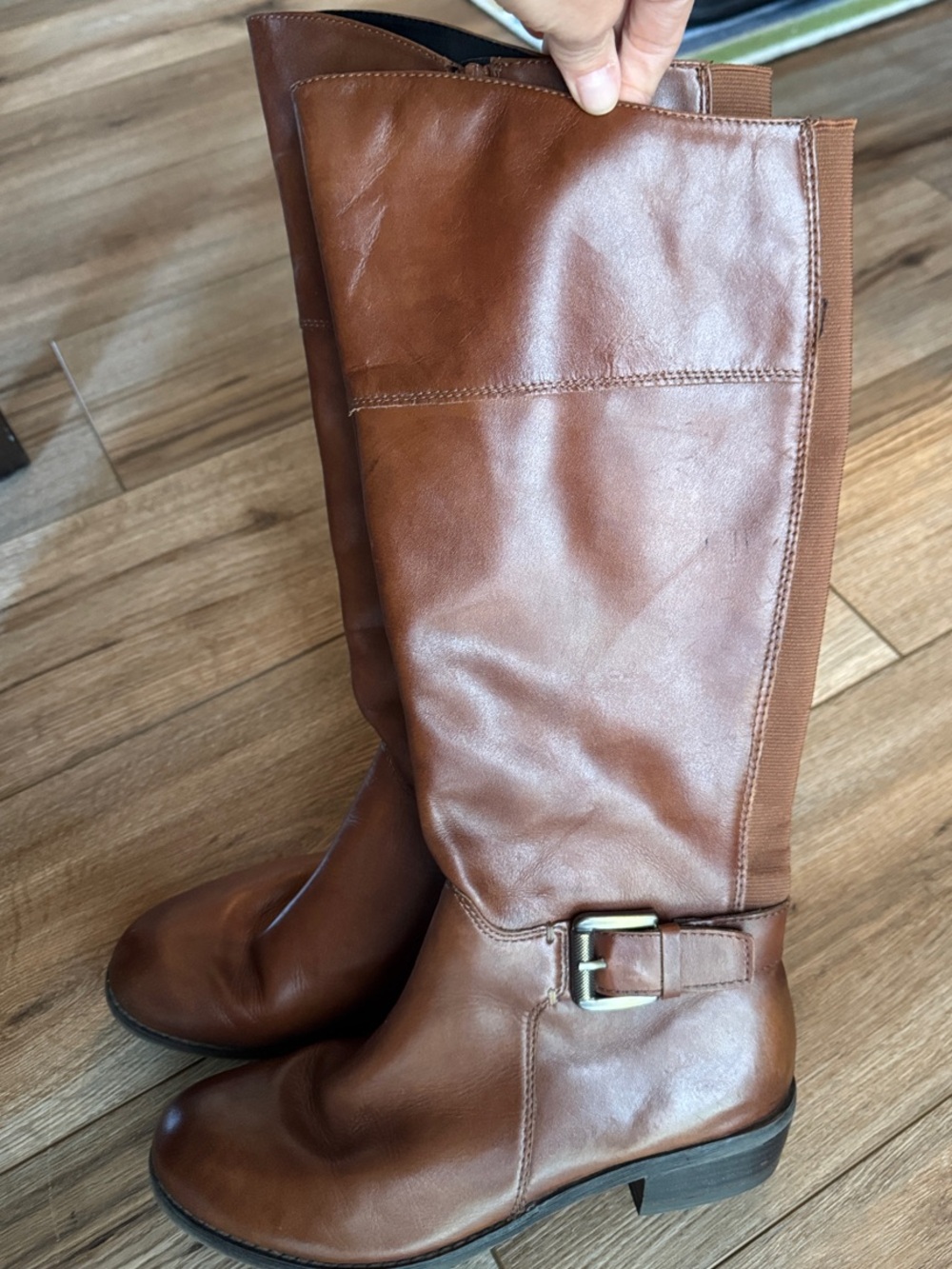 Aldo Tall Cognac Brown Leather Knee-High Riding Boots size 6.5